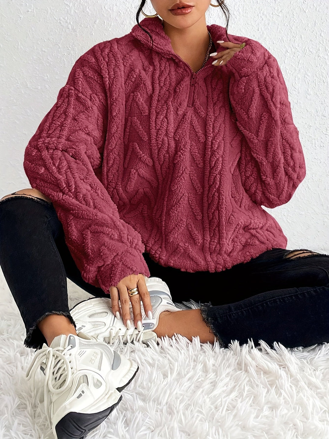 Evie | Luxe Knit Fleece Sweatshirt