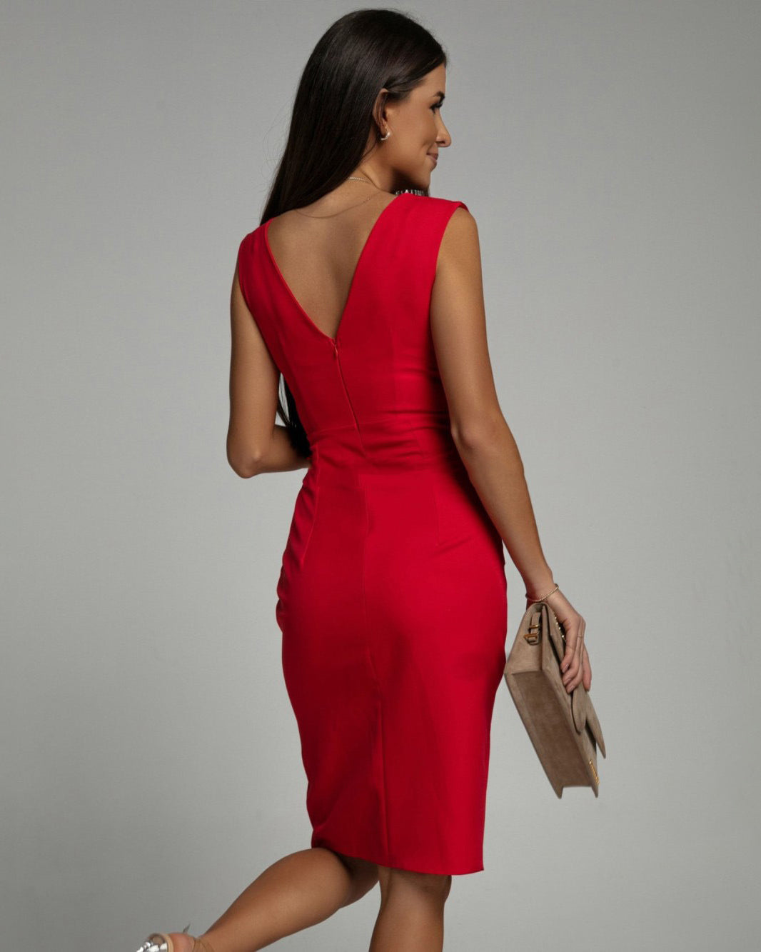 Zoe | Elegant Scarlet Wrap Dress