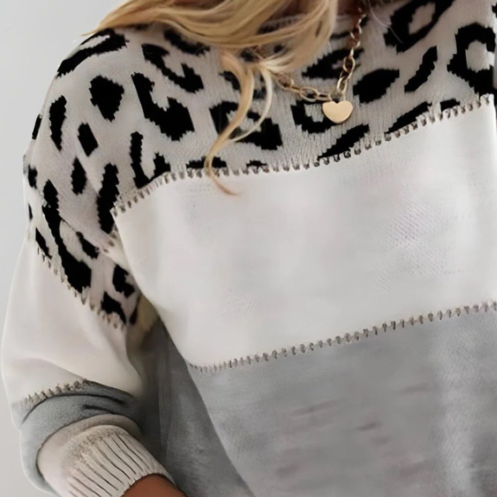 Shay | Casual Sweater with Leopard Design