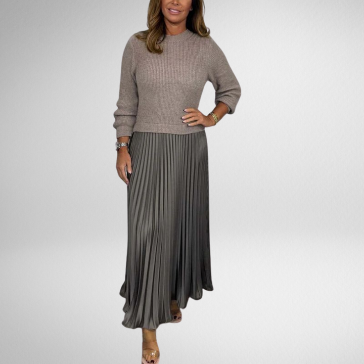 Ambre | Chic Sweater & Pleated Skirt Set