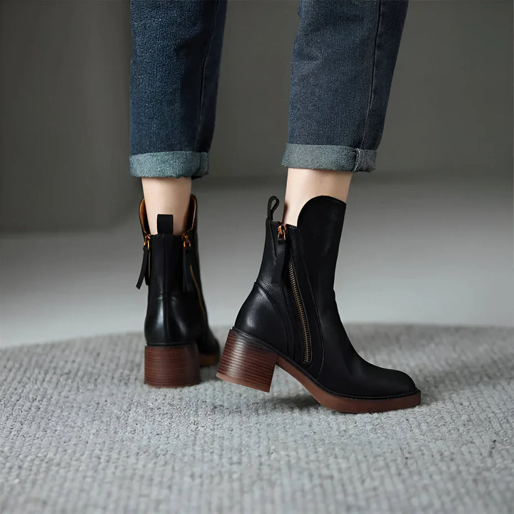 Saraid | Comfortable Leather Ankle Boots