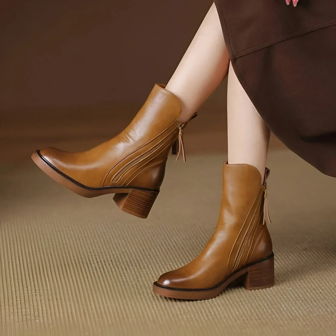 Saraid | Comfortable Leather Ankle Boots