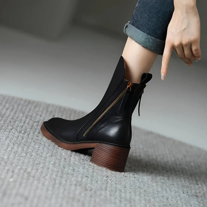 Saraid | Comfortable Leather Ankle Boots