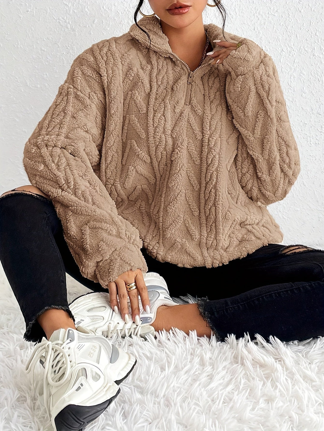 Evie | Luxe Knit Fleece Sweatshirt