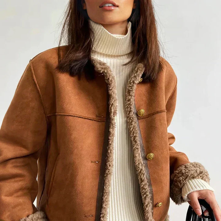 Cecilia | Shearling Jacket with Buttons