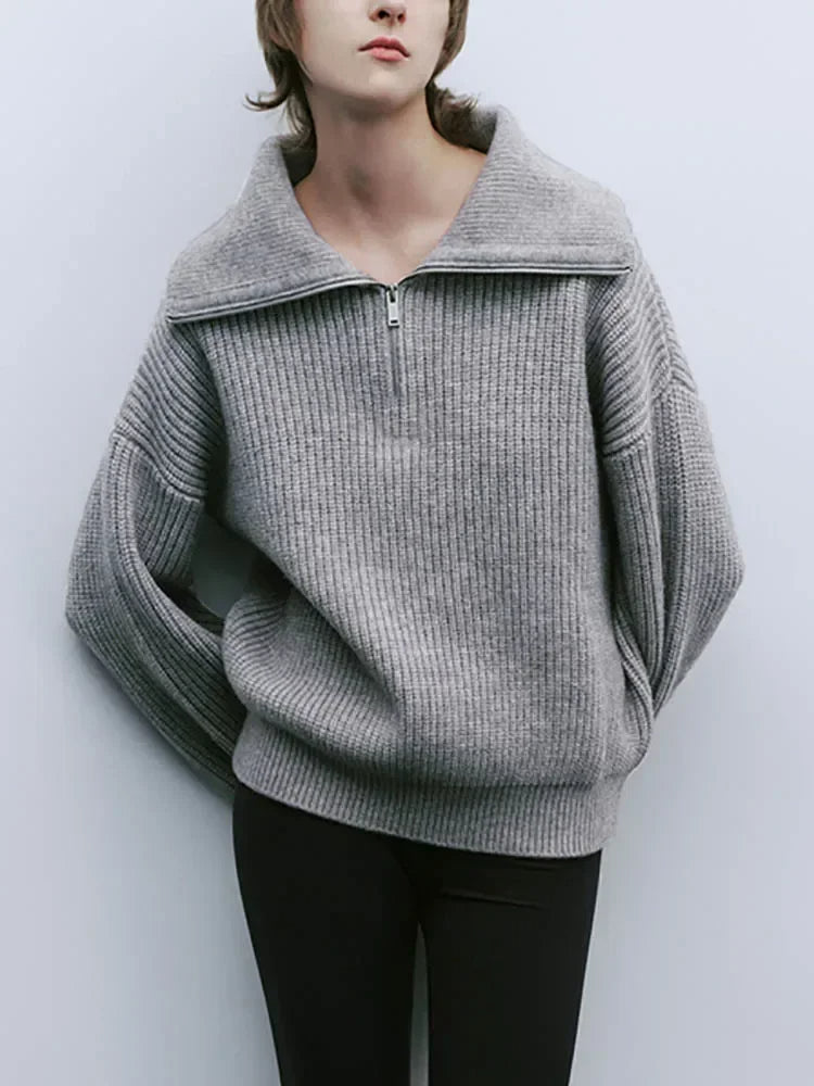 Lena | Stylish Loose Zipper Pullover