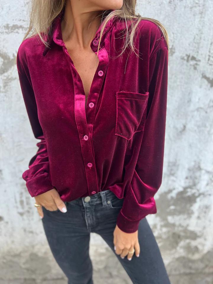 Lyra | Women's Elegant Velvet Long Sleeve Top