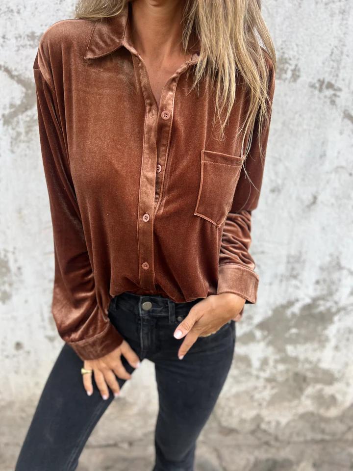 Lyra | Women's Elegant Velvet Long Sleeve Top