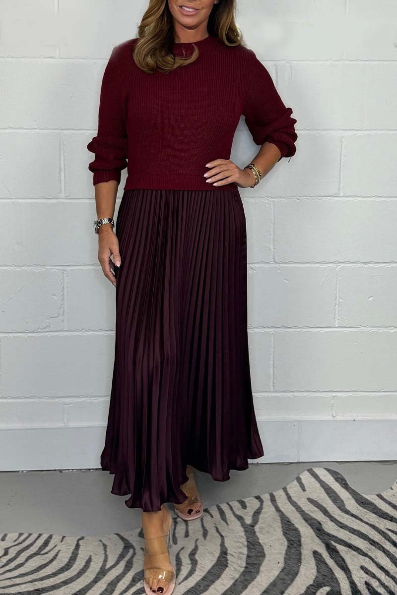 Ambre | Chic Sweater & Pleated Skirt Set