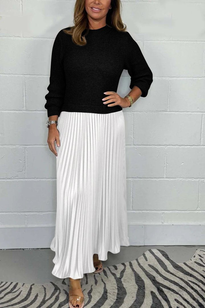 Ambre | Chic Sweater & Pleated Skirt Set